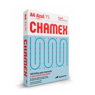 PAPEL SULFITE AZUL RESMA A4 500 FLS CHAMEX 75G