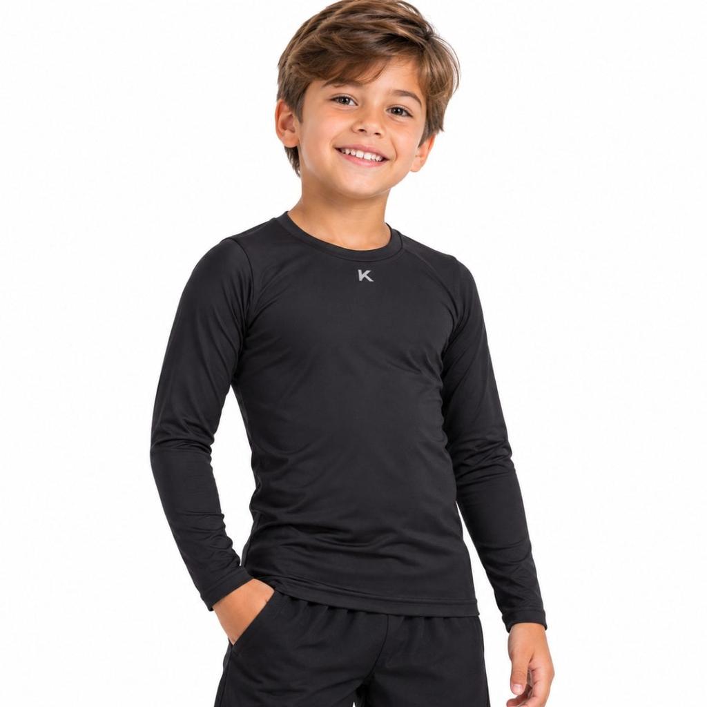 Camiseta Manga Longa Infantil Kanxa Chumbo - Confortável, Versátil e Esportiva