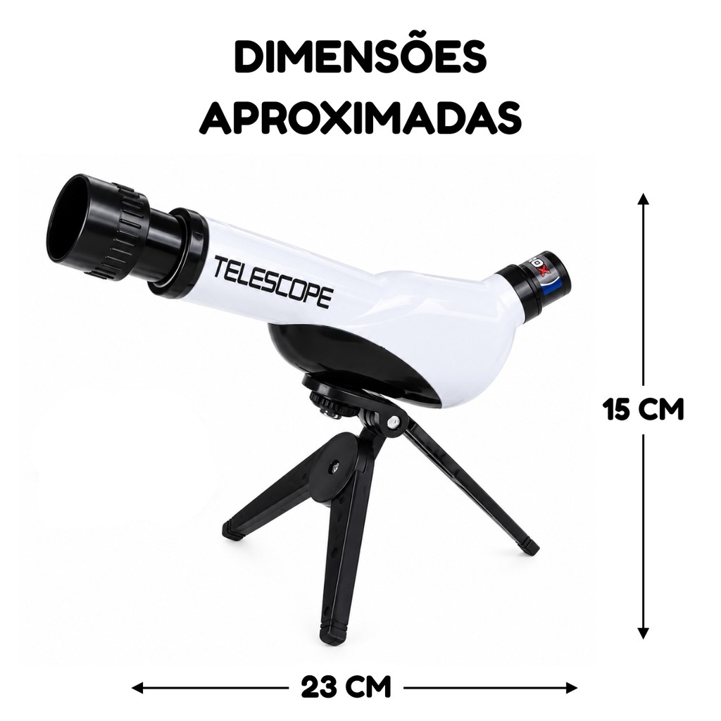 Telescópio Infantil Maravilha Galáctica com 3 Lentes e Tripé Ajustável Brinquedo Educativo - Castela — imagem 2 de 2