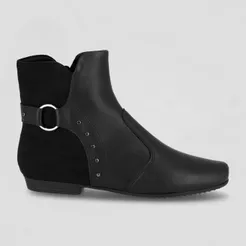 Bota Raquel Cano Curto Salto Baixo Preto