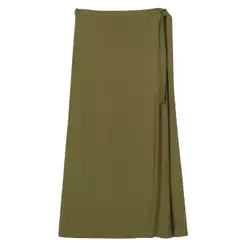 Saia Midi Feminina Viscose Transpassada Marialícia Verde