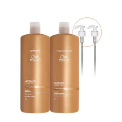 Kit Wella Professionals Ultimate Luxe Oil - Shampoo Condicionador Litro e Válvula (4 produtos)