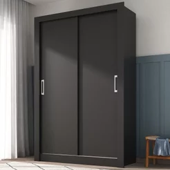 Guarda Roupa Solteiro 2 Portas Ágata Yescasa Branco Preto