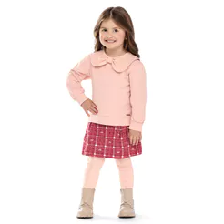 Conjunto Infantil Menina Gola Laço Colorittá Rosa