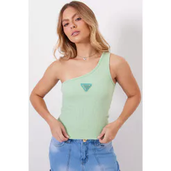 Regata Feminina Um Ombro Planet Girls Verde