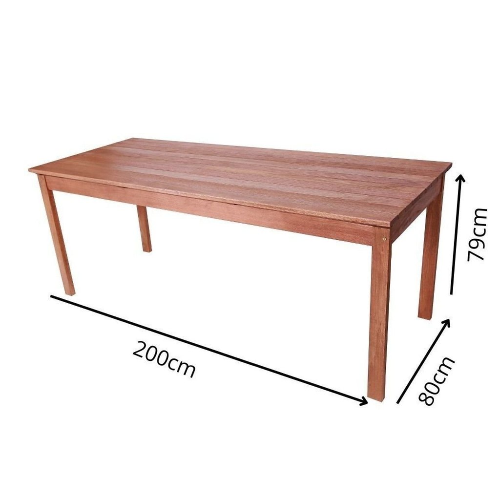 Conjunto Mesa com 8 Cadeiras Empilháveis Madeira Maciça Marrom · foto 2