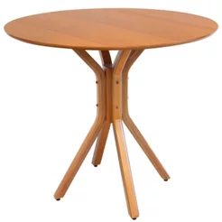 Mesa de Jantar Redonda Madeira Maciça Nairobi Marrom/Nozes