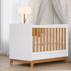 Berço Mini Cama Chantilly Expresso Móveis Branco/Nature Branco/Nature