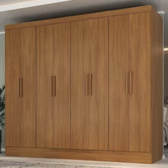 Guarda Roupa Casal 100% MDF 8 Portas 4 Gavetas Jatobá Yescasa Cinamomo Cinamomo