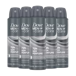 Kit Desodorante Aerosol Dove Men Sem Perfume 150ml - 5 unidades