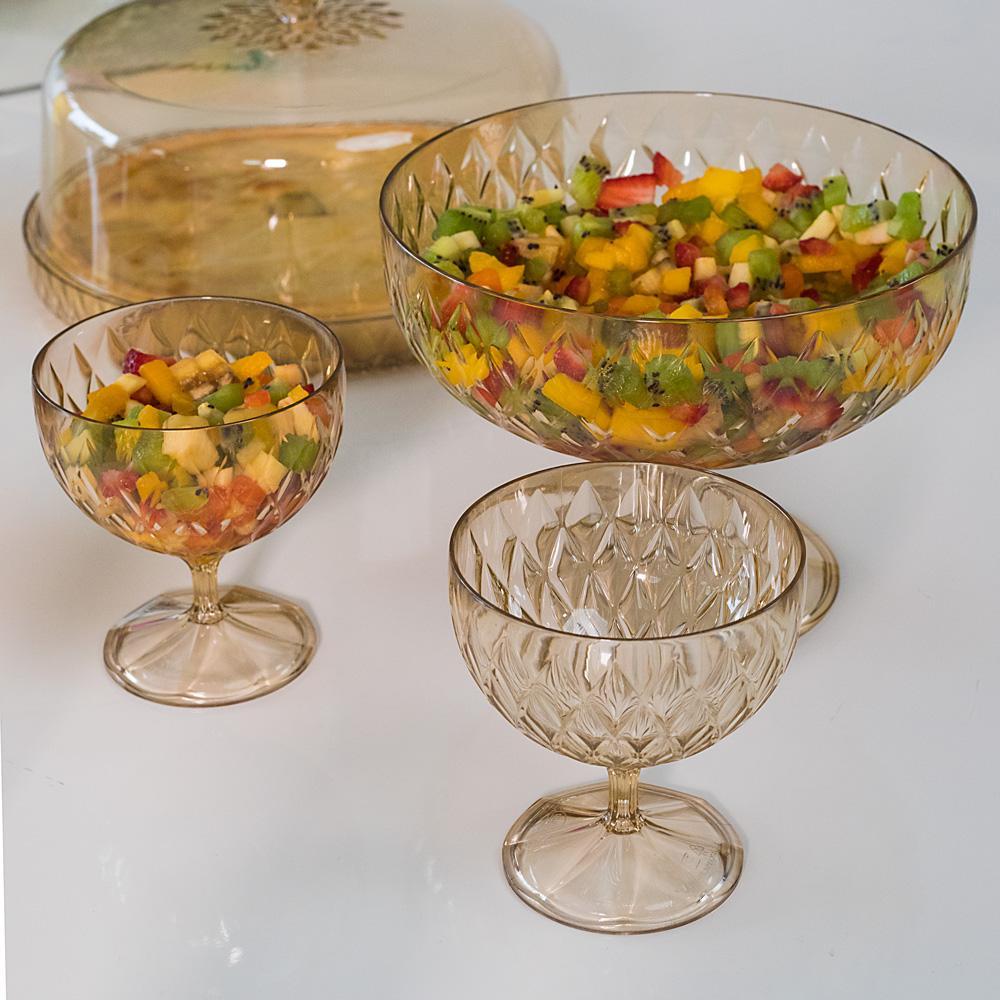 Kit 7 Peças Mesa Posta Natal Sobremesa Frutas Salada Doce Verde Plasútil · foto 2