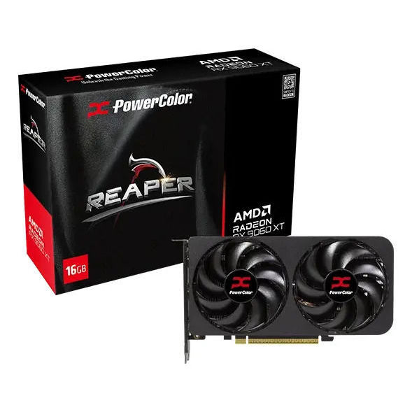 Placa de Vídeo PowerColor Radeon RX 9060 XT Reaper 16GB GDDR6 128-bit PCIe 5.0 16G-A - REEMBALADO