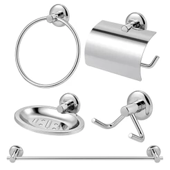 Kit de Acessórios Para Banheiro Aço Inox 5 Peças Hidrolar no Cromado