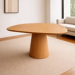 Mesa de Jantar Orgânica 4 Lugares Madeira Maciça e MDF Yescasa Marrom 120cm x 80cm