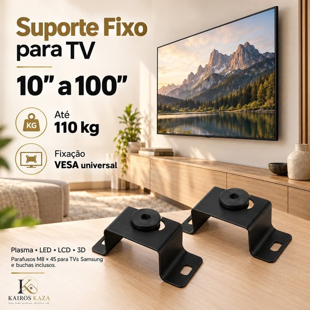 Suporte De TV Universal Fixo Parede LED LCD 10 a 100 Polegadas Até 110kg