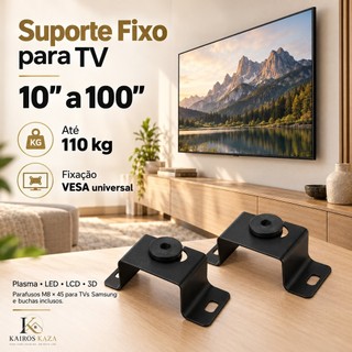 Suporte De TV Universal Fixo Parede LED LCD 10 a 100 Polegadas Até 110kg