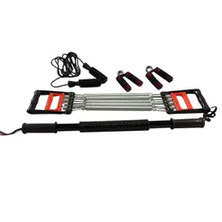 KIT DE PILATES COM CORDA DE AGILIDADE, HAND GRIP, BARRA DE FORCA, EXPANSOR DE 5 MOLAS