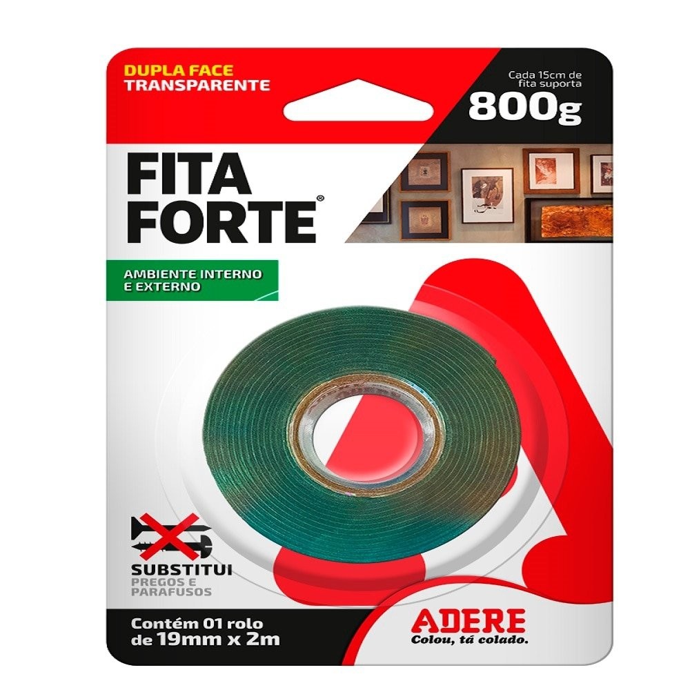 Fita Dupla Face Adere Fita Forte Transparente 19mm x 2m em Oferta na Shopee