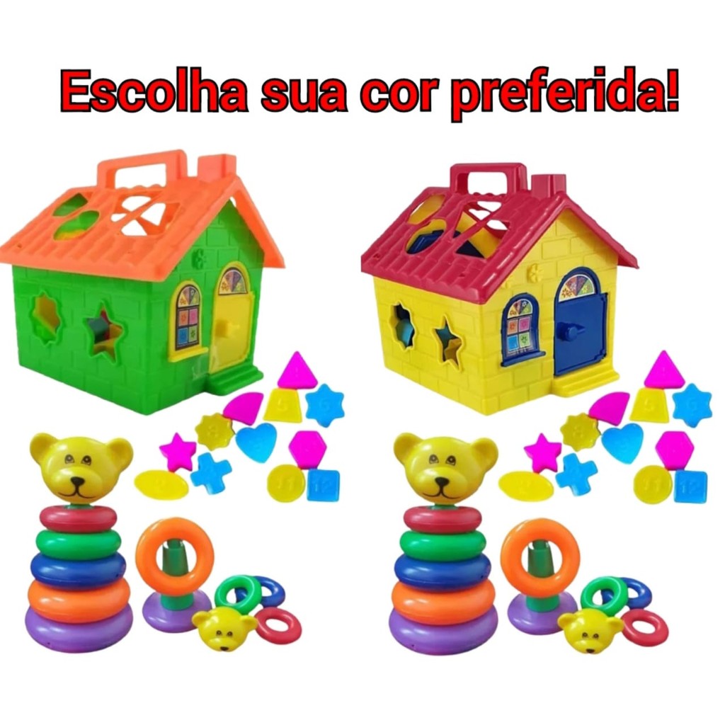 Kit Brinquedo Educativo Casinha  Ursinho Didático pedagógico