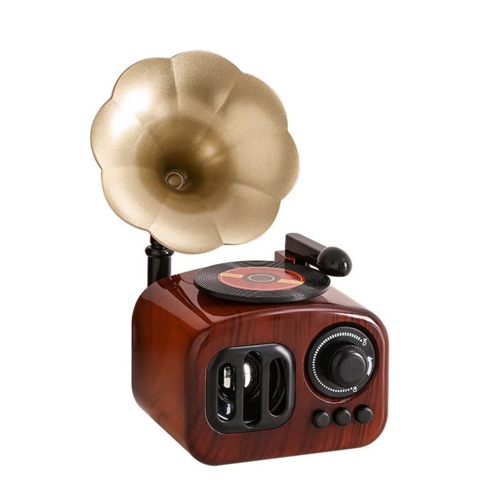 Mini Caixa De Música Fonógrafo Gramofone Retrô Clássico em Oferta na Shopee