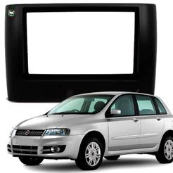 Moldura Painel 1/2 Din Fiat Stilo 2002 A 2010 Preto Fosco