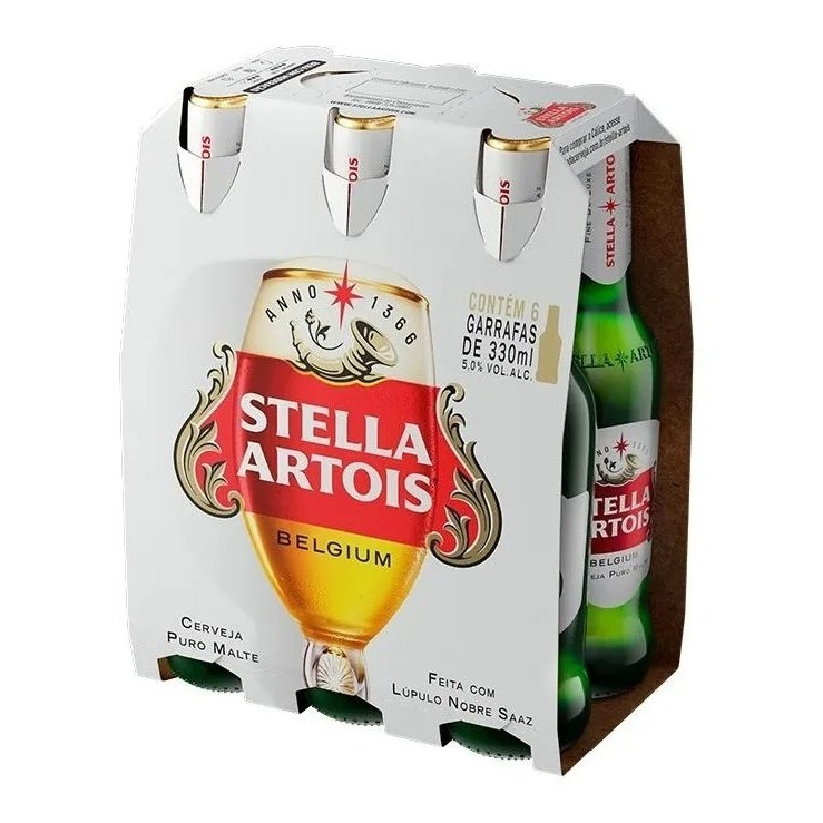 Cerveja Stella Artois 330ml - Pack Com 6 Unidades
