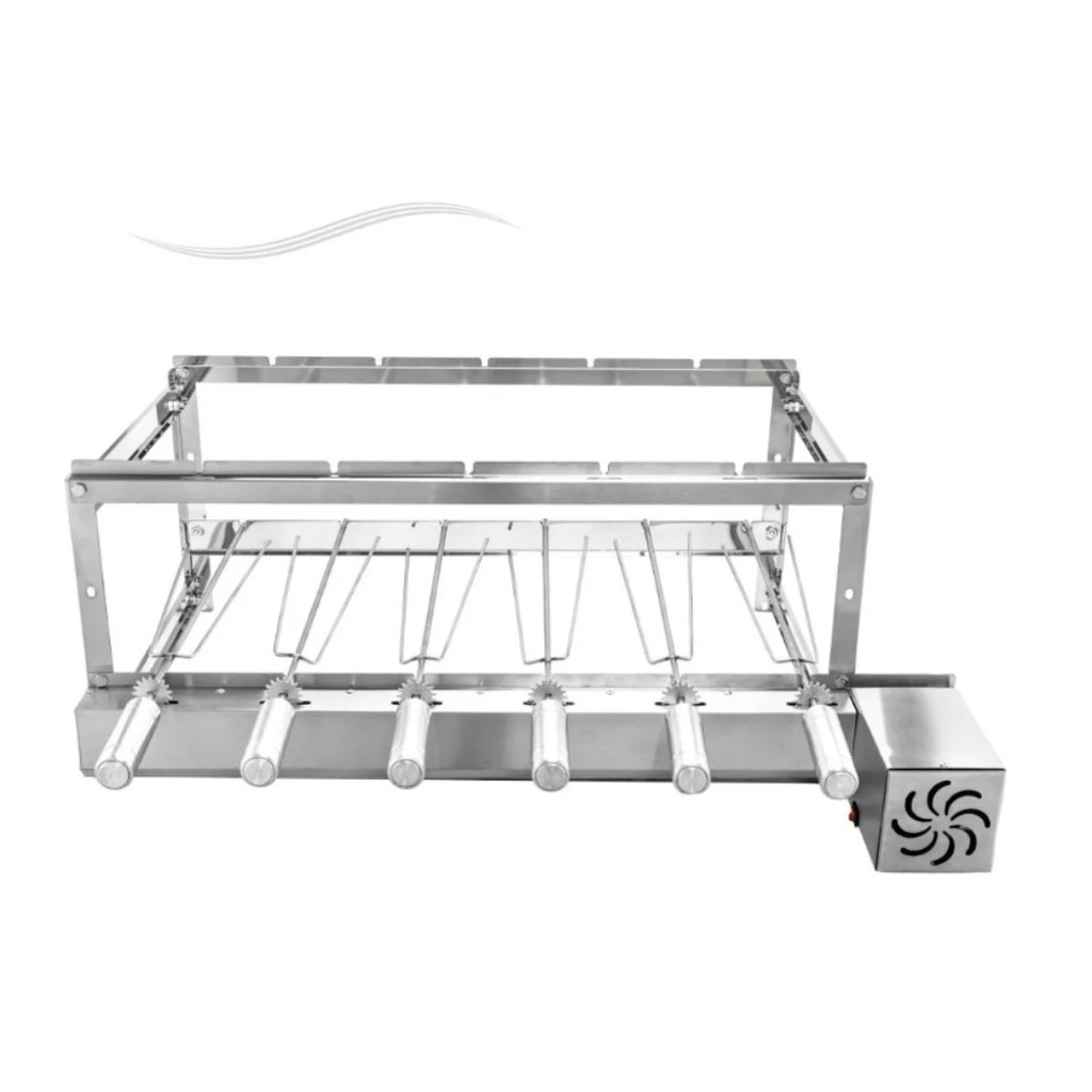 Churrasqueira Giratória Grill  Inox 6 Espetos