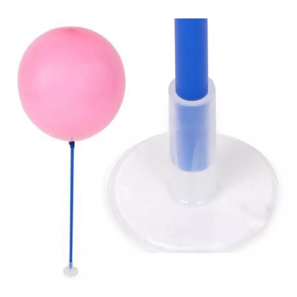Kit Suporte Base de Mesa Com Adesivo Para Vareta Pega Balão