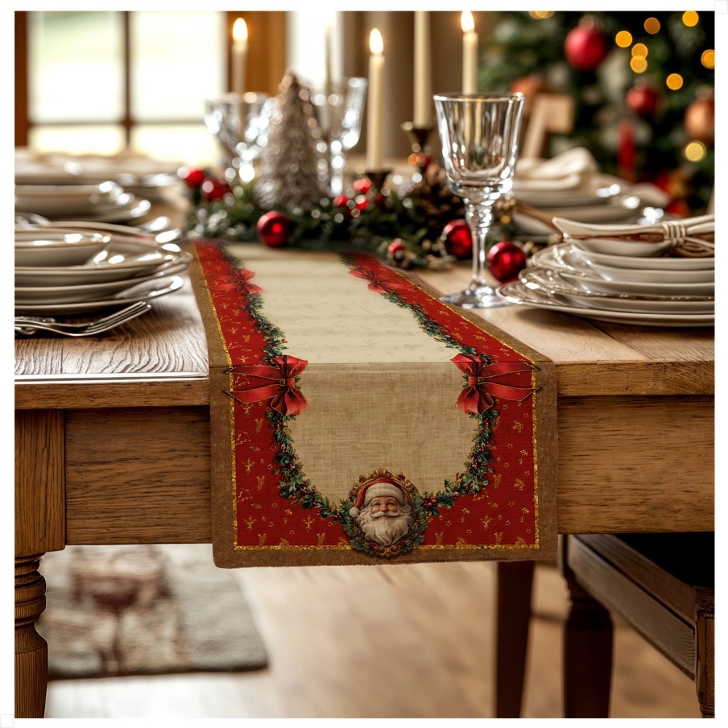 Kit 5 Trilho Caminho de Mesa Natalino Linhão 1,40m x 0,40m – Decoração de Natal Estampas Variaas — imagem 2 de 2