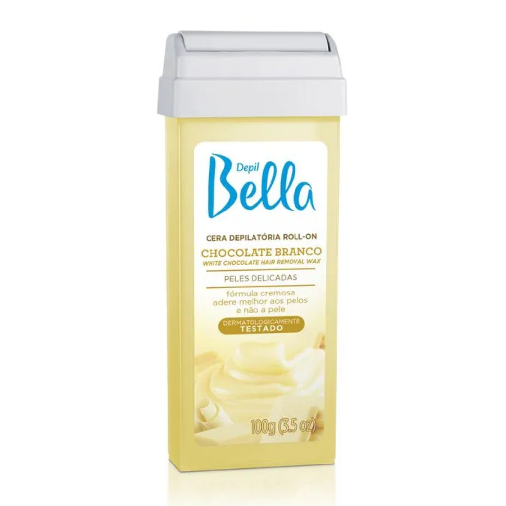 Cera Quente Depilação Rollon Chocolate Branco 100g Depil Bella