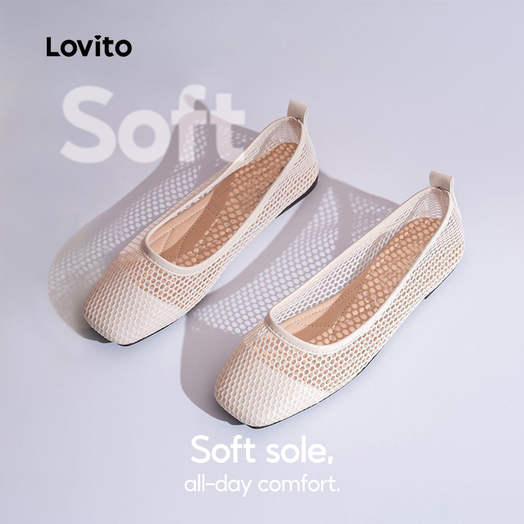 Lovito Sapatilhas Femininas Casuais de Sola macia LFAS2068 em Oferta na Shopee