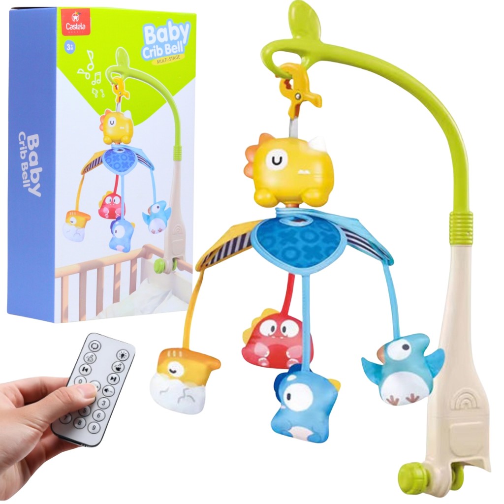 Brinquedo Infantil Móbile Dinossauros Para Berço C/ Som e Luz - Castela em Oferta na Shopee