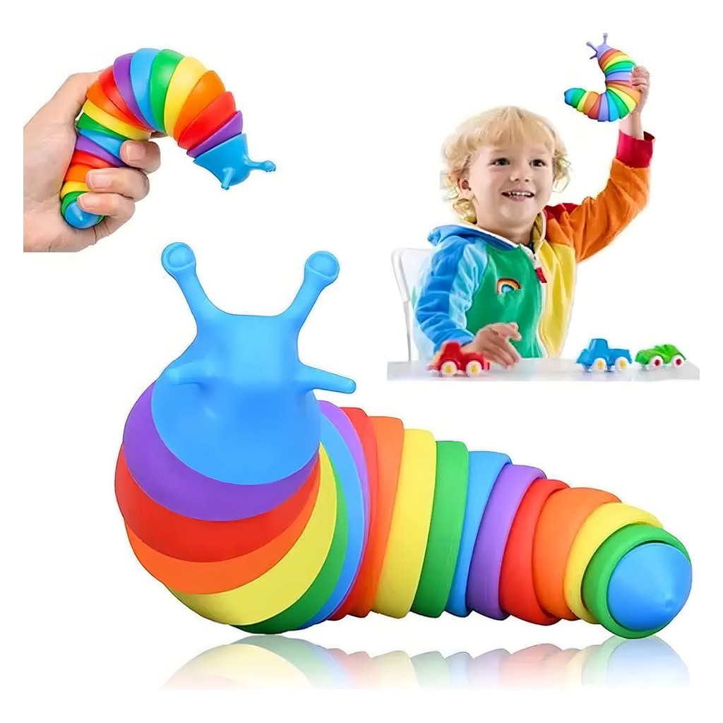 Fidget Toy Slug 3d Lagarta Lesma Articulada Brinquedo Raro