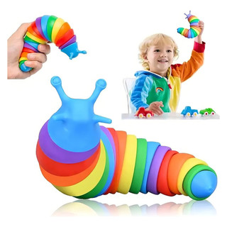 Fidget Toy Slug 3d Lagarta Lesma Articulada Brinquedo Raro