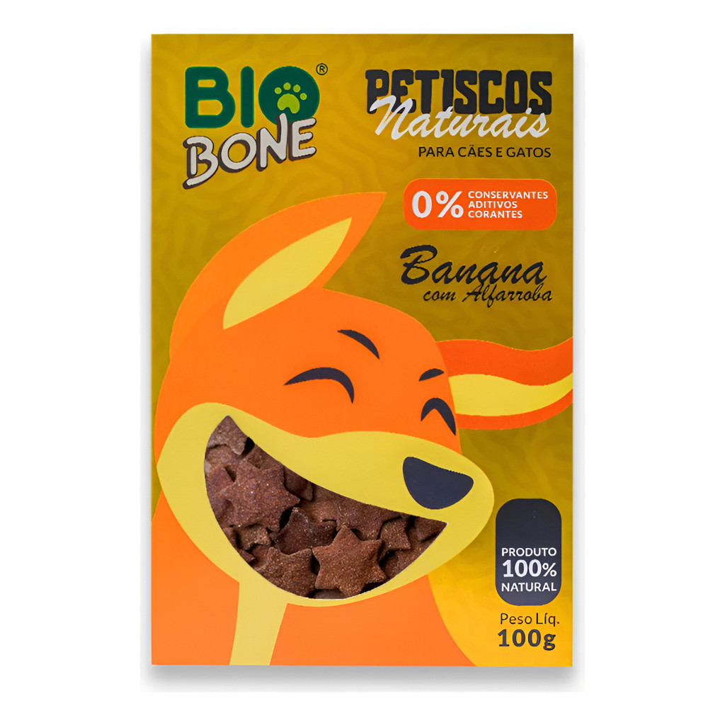 Biosnacks Petisco Banana Com Alfarroba Biobone Natural 100g