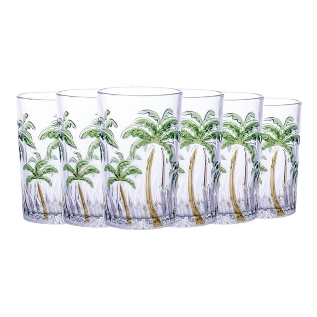 Jogo de Copos Palm Tree Color 350ml c/ 6 Peças