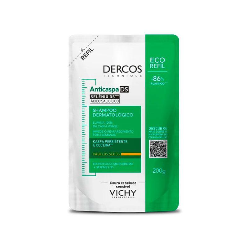 Refil Shampoo Anticaspa DS Vichy Dercos Cabelos Secos 200g em Oferta na Shopee