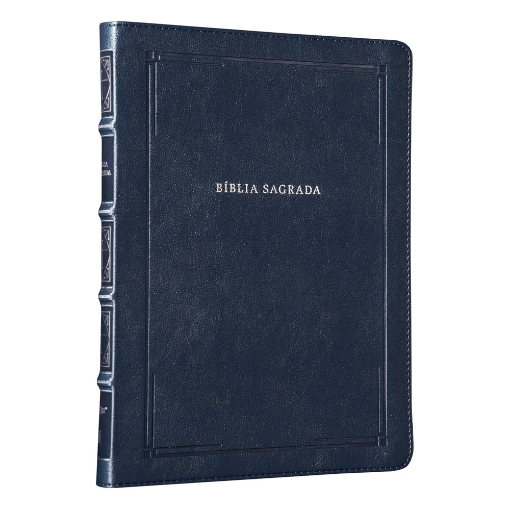Bíblia Barroca Slim | NVI | Letra Grande | Capa Luxo Couro Soft Azul