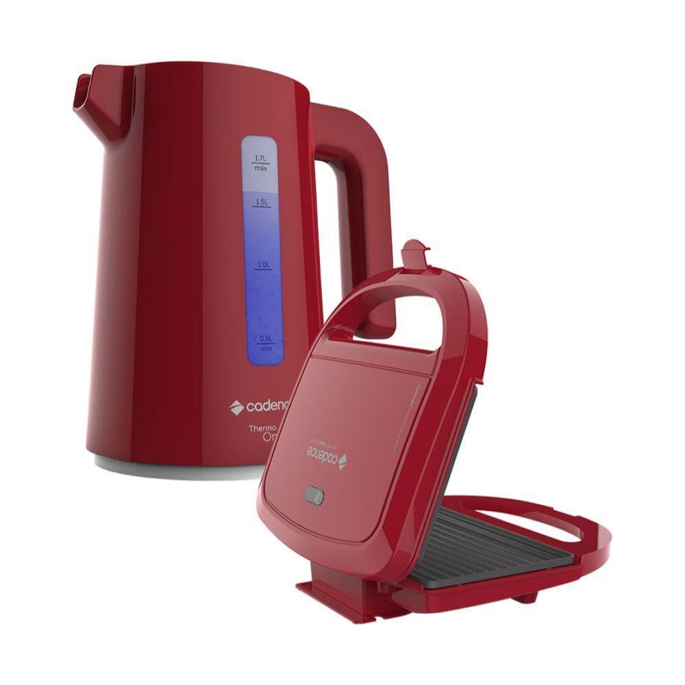 Kit Cadence Colors Vermelho Chaleira 1,7L E Sanduicheira 220V em Oferta na Shopee