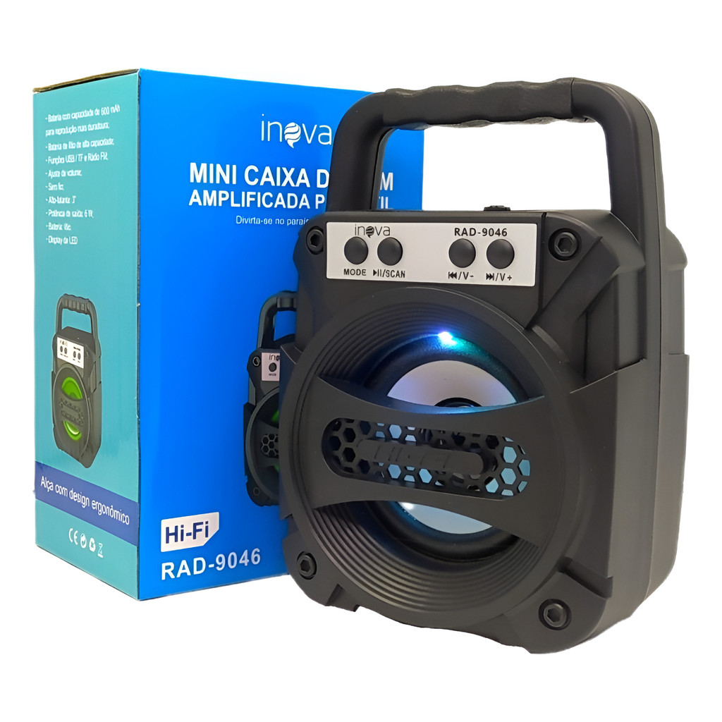 Mini Caixa De Som Amplificadora Portátil Inova RAD-9046