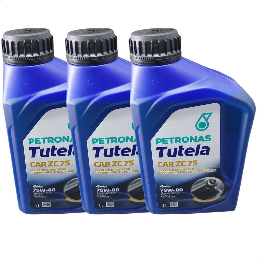 Kit 3 Litros Óleo Câmbio Transmissão Tutela 75w80 Petronas