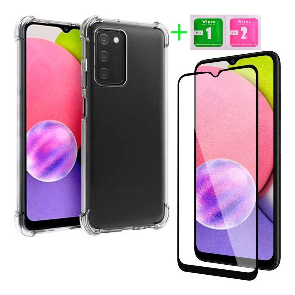 Capa Case Capinha Anti Impacto Para Galaxy A03s + Película 3D Vidro Temperado