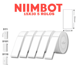 5 Rolos Papel Etiqueta Niimbot D110 D101 D11 15X30 (975un) em Oferta na Shopee