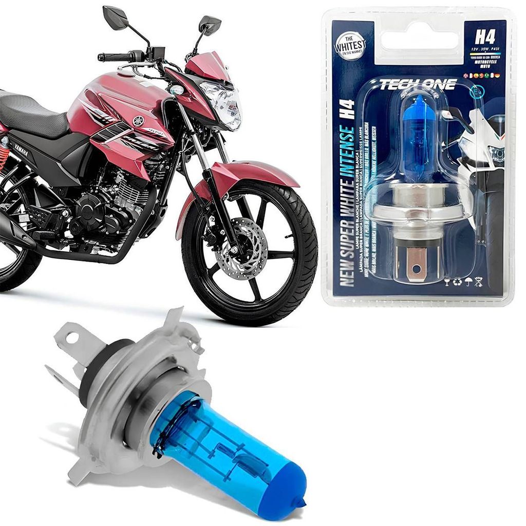Lâmpada Moto H4 Super Branca 8500k 35W 12V Fazer 150 a 2024