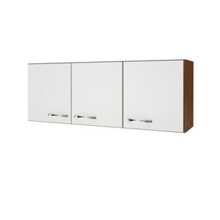 Armário Aéreo Indékes Pop 3 Portas Noce Off White 120cm MDP para Cozinha Moderna em Oferta na Shopee