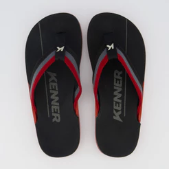 Chinelo Kenner NK6 Pro tricolor Preto e Vermelho