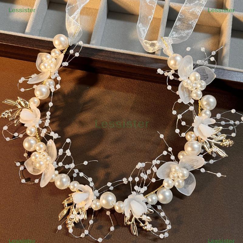 leesisters Elegante Meninas Imitado Pérola Cabelo Cocar Bebê Flor Grinalda Guirlanda Cabeça Argola De Casamento BR