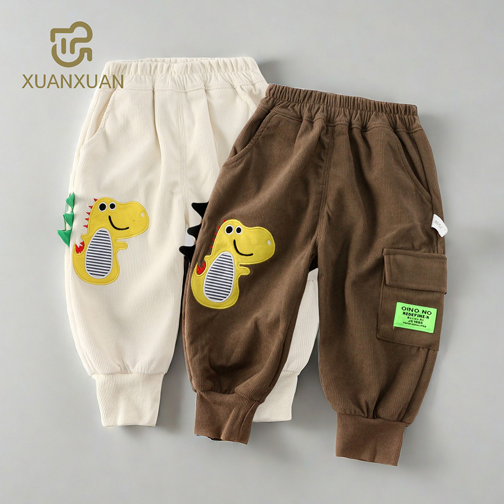 Bebê primavera outono novo estilo masculino feminino bebê dinossauro calças compridas crianças All-Match dos desenhos an