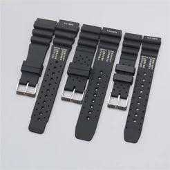Pulseira De silicone De 20mm 22mm 24mm Para Seiko Mergulhador Com Anel De Aço Acessórios De