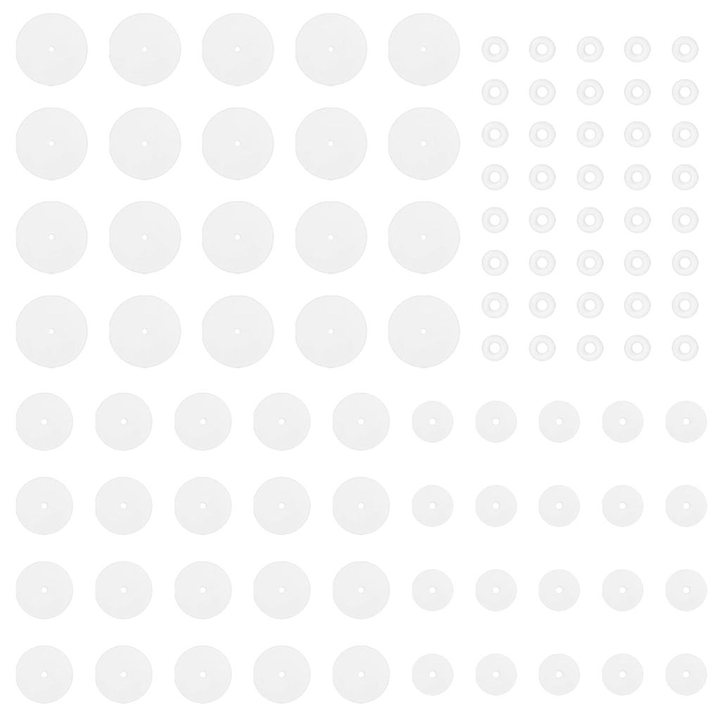 100 Peças de Discos de Silicone para Piercing, Discos Anti-Puxão para Piercing, Protetores Transparentes para Brincos, D